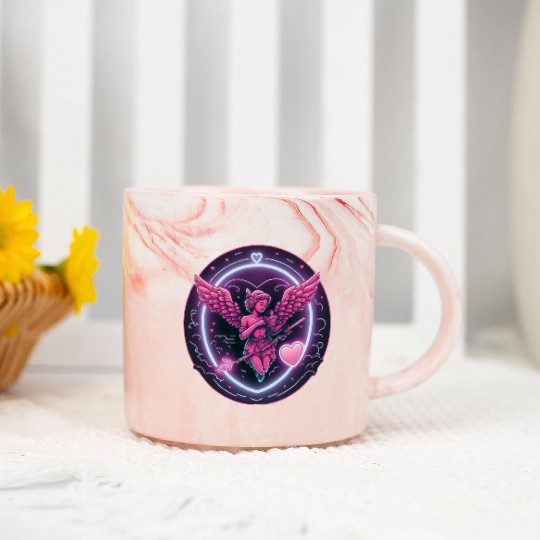 funny Cupid Valentine's Day girls Marble Mugs