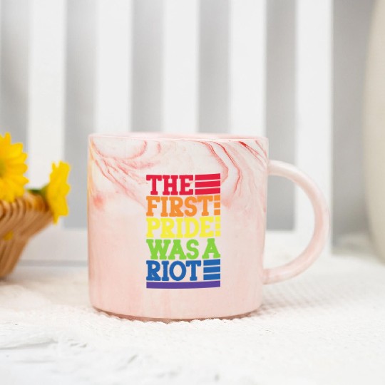 The First Pride Was A Riot, LGBT Rainbow Marble Mugs