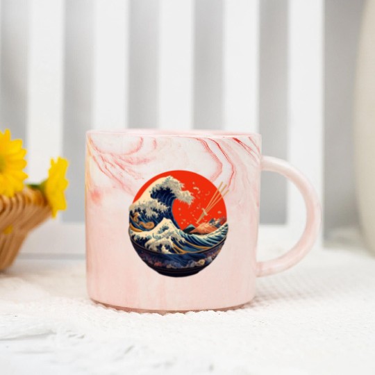 Kanagawa Japanese Ramen Marble Mugs