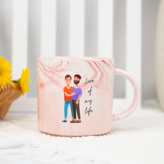 lesbian lgbtq pride valentine day 2023 valentines Marble Mugs
