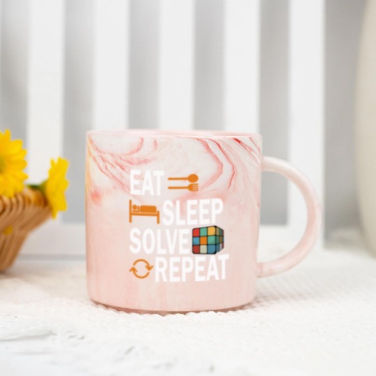 Eat Sleep Solve Repeat Math Speed Cubing Genie Marble Mugs
