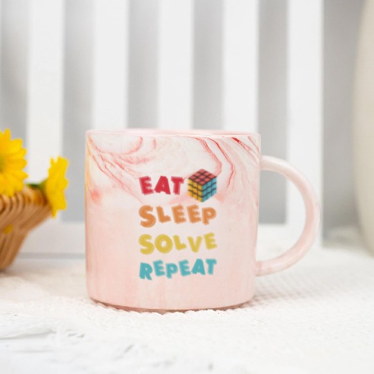 Eat Sleep Solve Repeat Math Speed Cubing Genie Marble Mugs