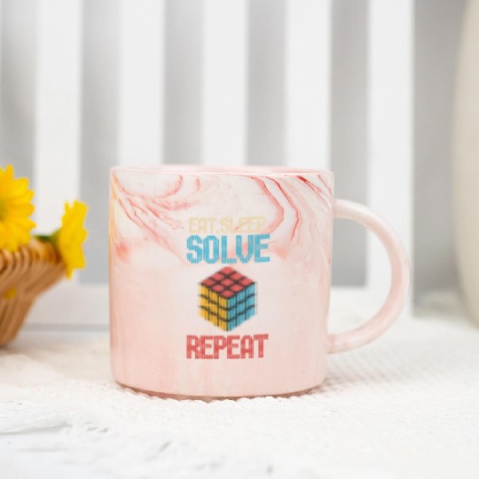 Eat Sleep Solve Repeat Math Speed Cubing Genie Marble Mugs