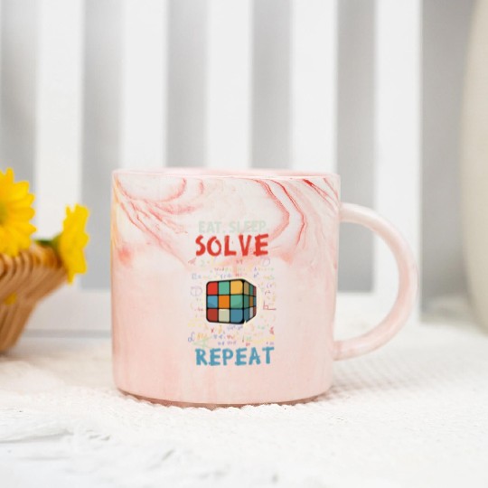 Eat Sleep Solve Repeat Math Speed Cubing Genie Marble Mugs