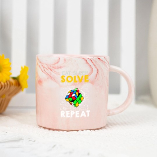 Eat Sleep Solve Repeat Math Speed Cubing Genie Marble Mugs