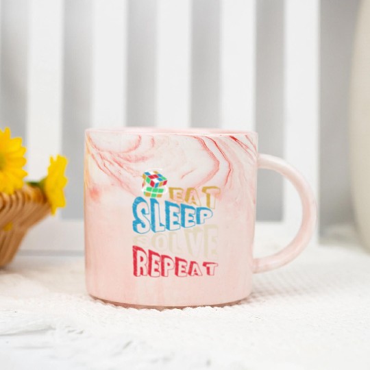 Eat Sleep Solve Repeat Math Speed Cubing Genie Marble Mugs