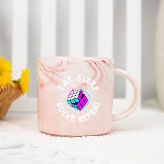 Eat Sleep Solve Repeat Math Speed Cubing Genie Marble Mugs