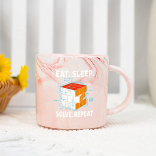 Eat Sleep Solve Repeat Math Speed Cubing Genie Marble Mugs