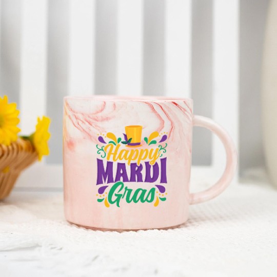 Mardi Gras - Happy Mardi Gras Marble Mugs