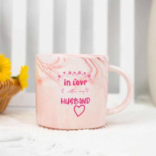 Love with My hasband Cute Valentine day Mom to Be Marble Mugs