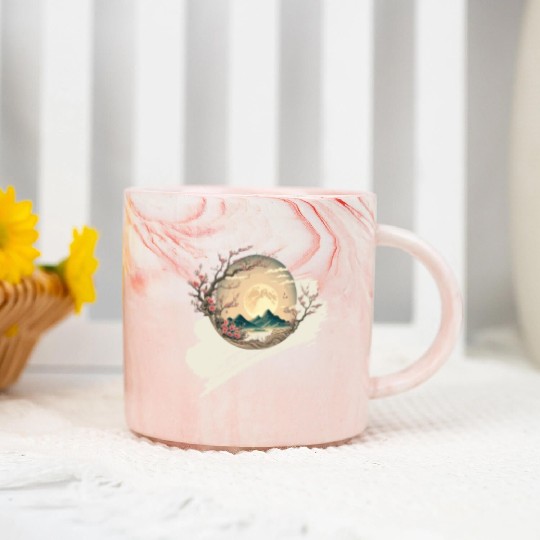 Cherry Blossom Spring Japan Nature Marble Mugs