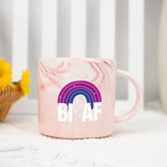 Bi AF Bisexual Pride Flag Rainbow Marble Mugs