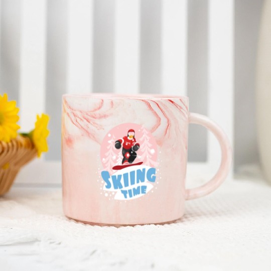 Skiing time Marble Mugs