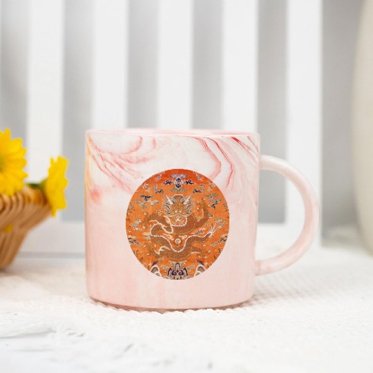 Chinese dragon fabric Marble Mugs