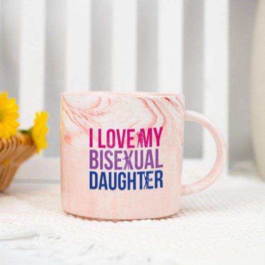 I Love My Bisexual Daughter Bi Pride Mom Marble Mugs