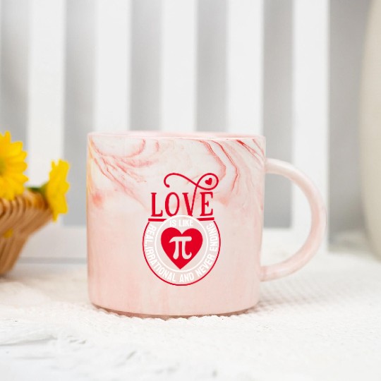 Funny Love is Like Pi Day Marble Mugs Math Pi Day 3 14
