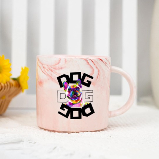 My dog is my valentine Marble Mugs