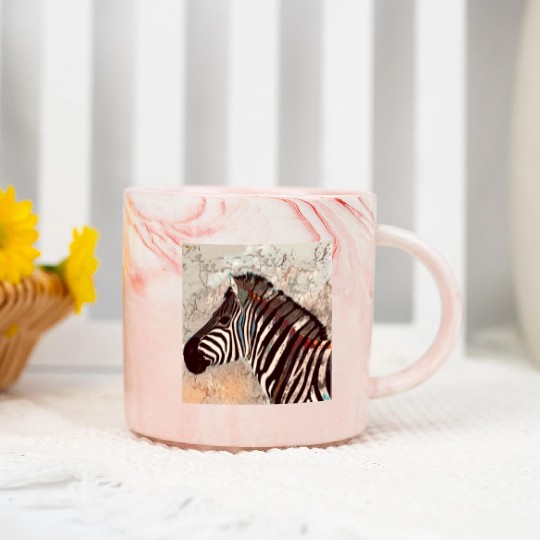 Zebra with neon colors Marble Mugs