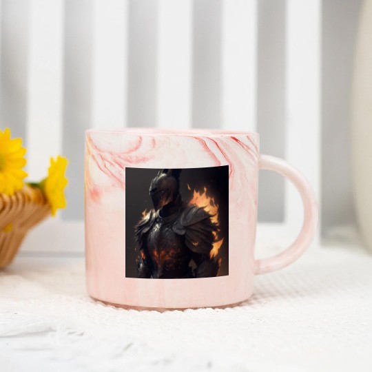 Dark fantasy knight version 8 Marble Mugs