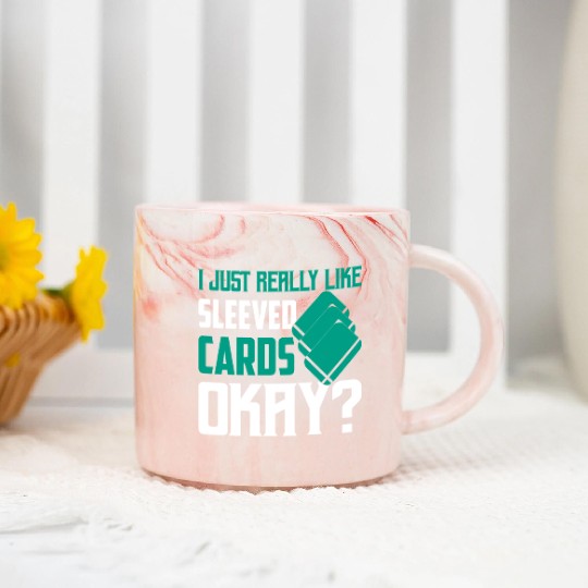 I Just Really Like Sleeved Cards Okay? TCG Trading Marble Mugs