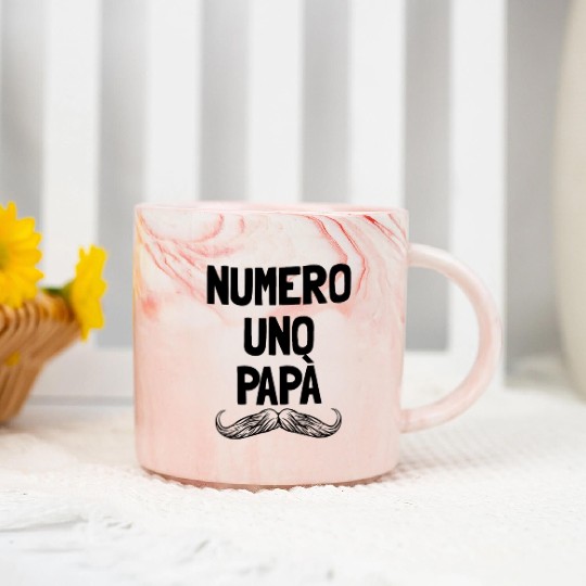 Numero Uno Papa Italian Dad Father's Number 1 Dad Marble Mugs