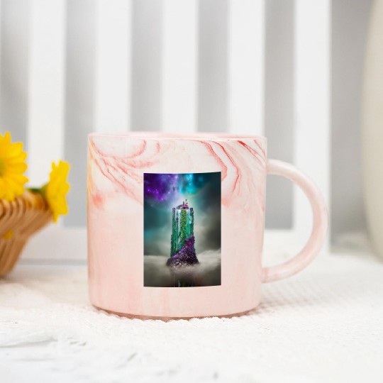 Cosmic Gemstone and Glass \|/ Universe Marble Mugs