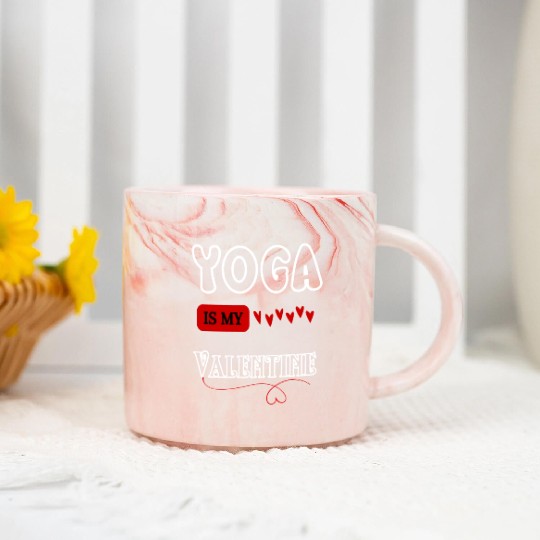 yoga is my valentine Marble Mugs
