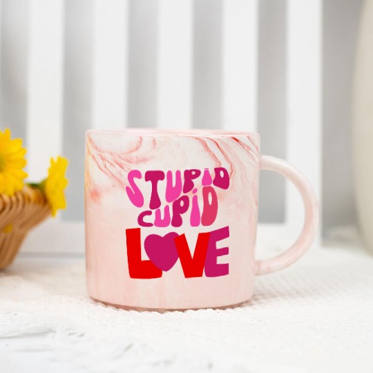 stupid cupid Marble Mugs