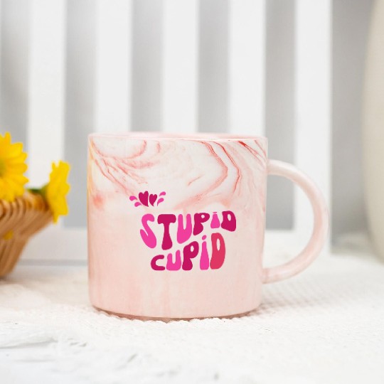 stupid cupid Marble Mugs