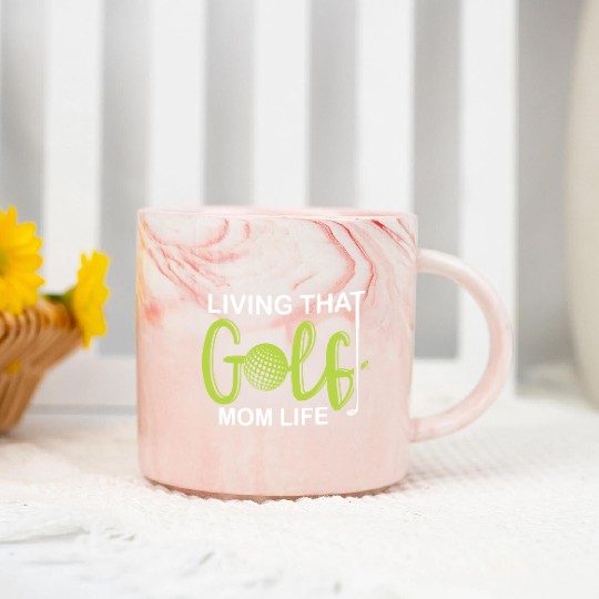 living that golf mom life Marble Mugs