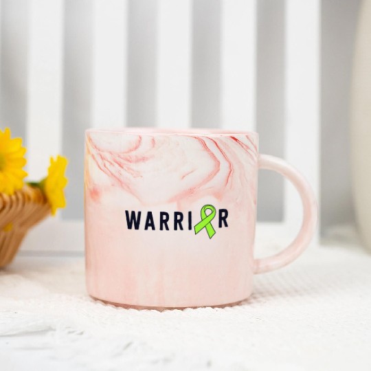 Warrior Lime Green Awareness Ribbon Lyme Disease Marble Mugs