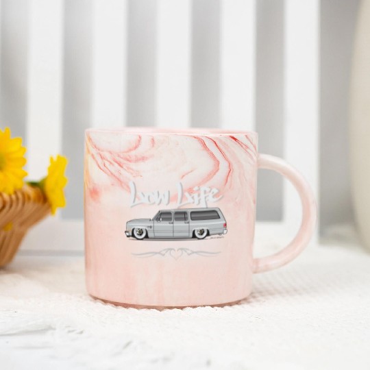 low life Light Silver Marble Mugs