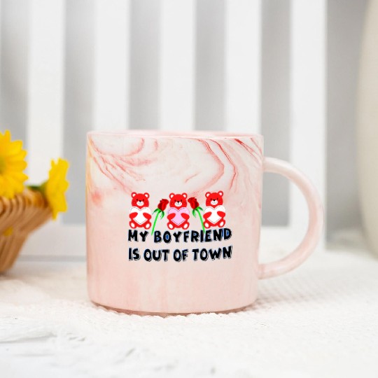 my boyfriend is out of town Marble Mugs