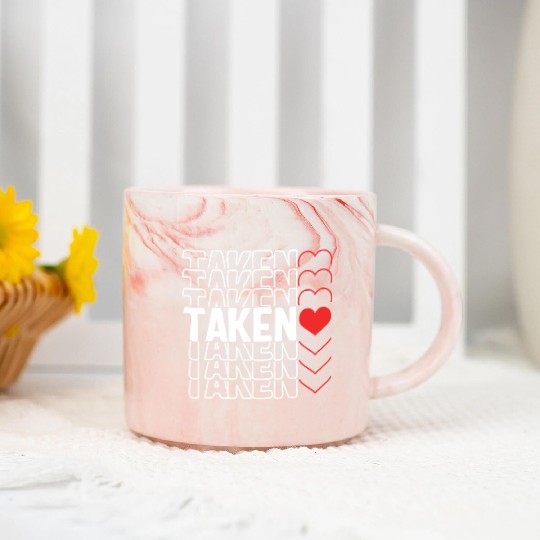 Taken Heart Love Couple Marble Mugs