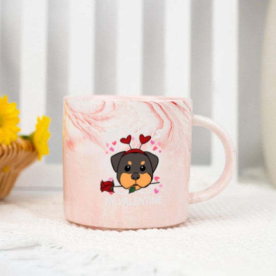 My Dog Is My Valentine Marble Mugs