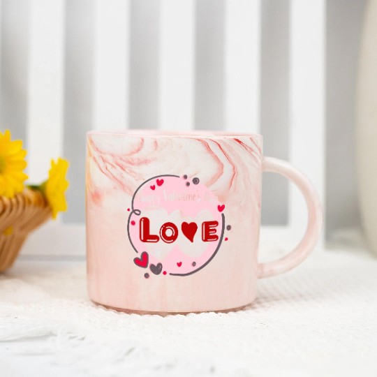 Wearing my heart on my sleeve for Valentine's Day Marble Mugs