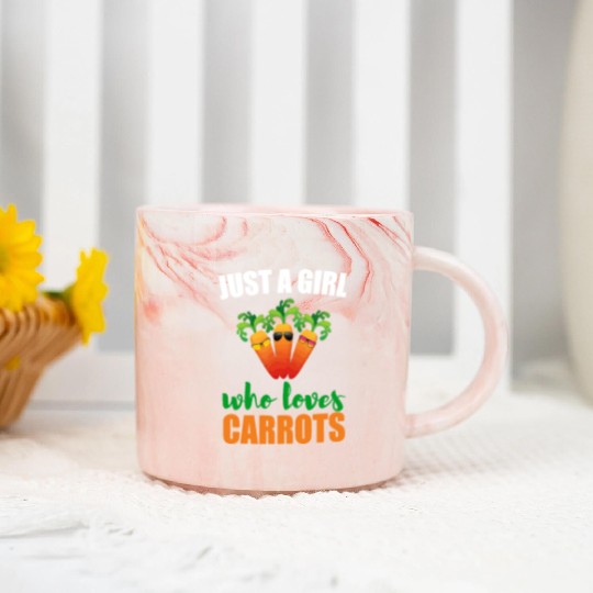 Just A Girl Who Loves Carrots Funny Vegetable Love Marble Mugs