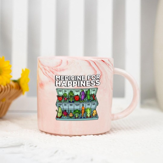 Medicine For Happiness Vegetable Dose Daily Marble Mugs