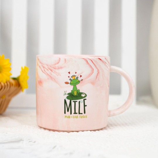 milf man i love frogs Marble Mugs