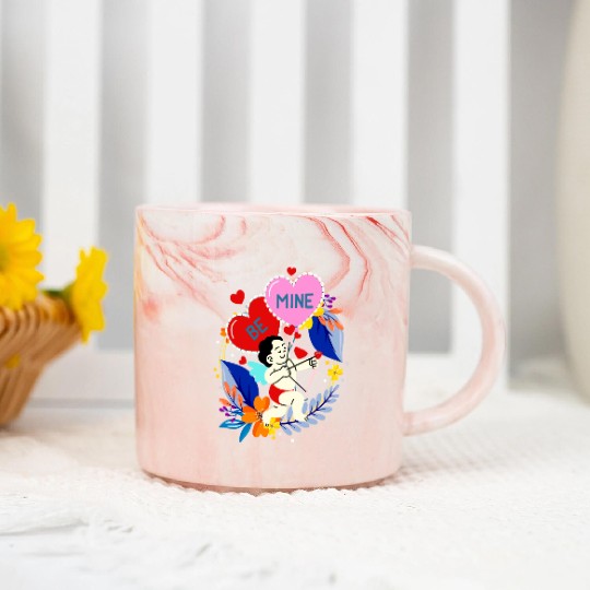 Cupid Be Mine - Valentines Day Marble Mugs