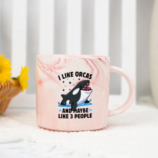 I like orcas and maybe like 3 people killer whale Marble Mugs