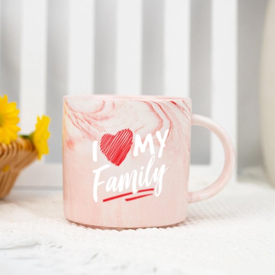 I Love My Family Gathering Families Reunion Marble Mugs