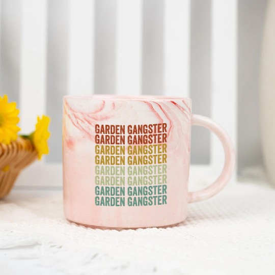 Garden Gangster Gardener Marble Mugs