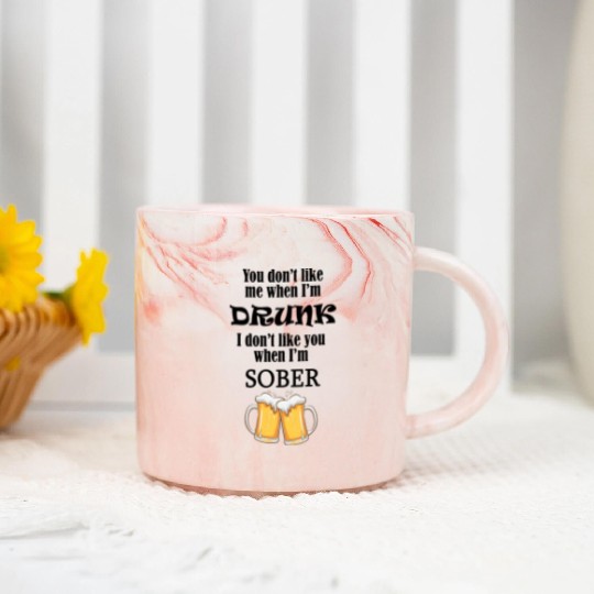 Drunk and Sober Marble Mugs