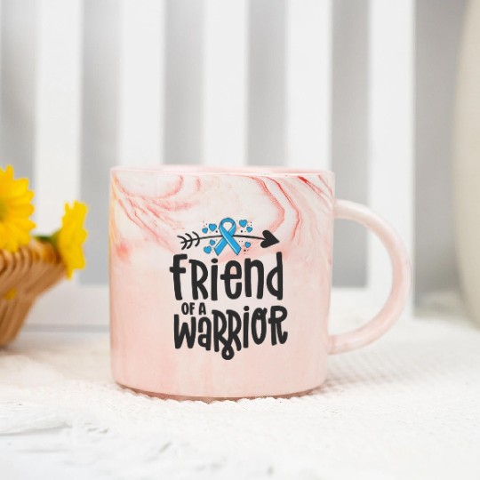 Friend Of A Warrior Support Team Prostate Cancer Marble Mugs