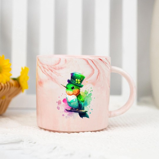 St Patrick's Day Irish Hummingbird Saint Patrick Marble Mugs