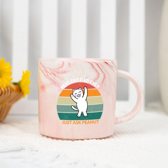 Peanut's Proud Cat Dad: The Best Dad Ever Marble Mugs