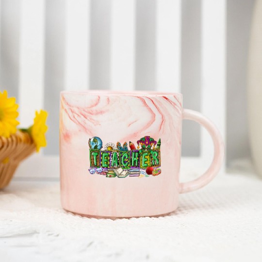 Mardi Gras Teacher Marble Mugs