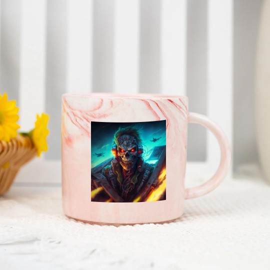 ZOMBIE IRON MAIDEN (version 13) Marble Mugs