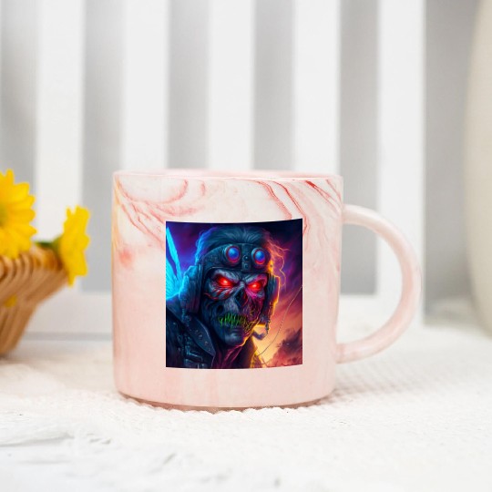 ZOMBIE IRON MAIDEN (version 9) Marble Mugs